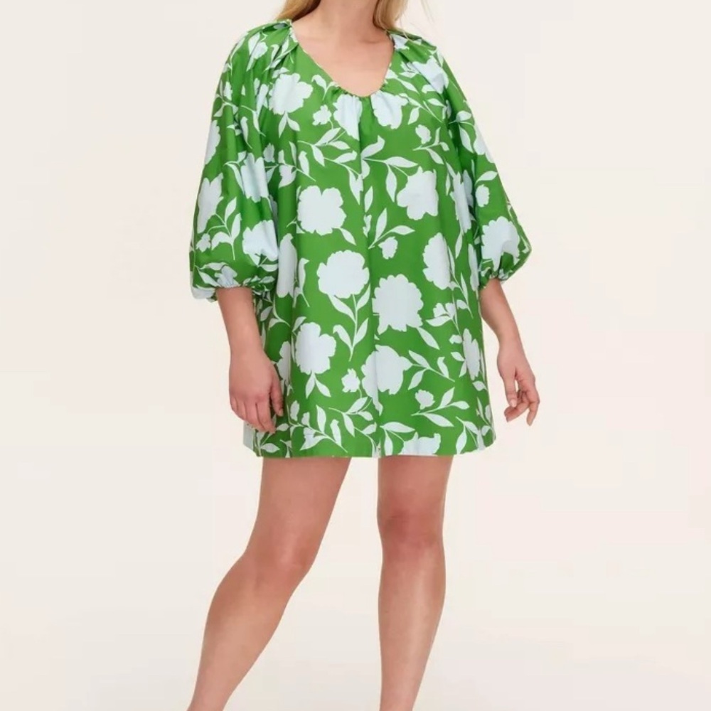 Kate Spade for Target Green Floral Dress with Puff Sleeves